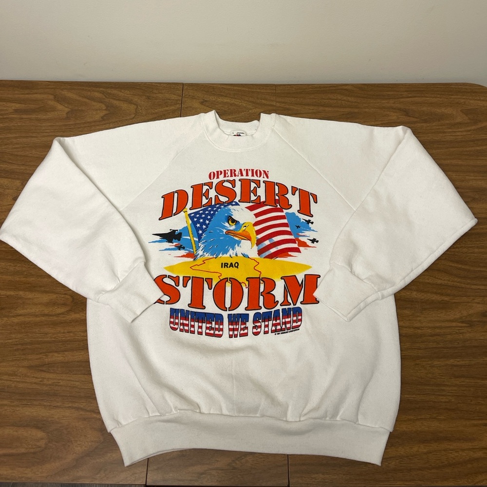 Fruit of the Loom White Operation Desert Storm Sweater